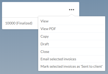Email selected finalized invoices