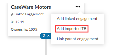 The Add imported TB option for entities.