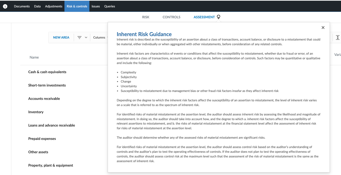 Inherent risk guidance.