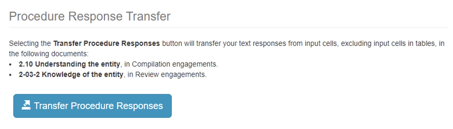 Transfer Procedure Responses in CloudBridge.