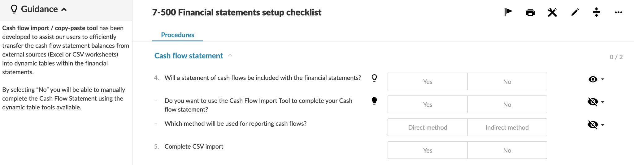 Financial statements checklist