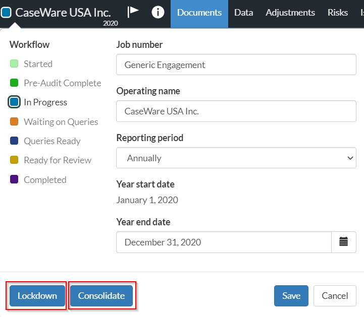 Lockdown and consolidate workflow