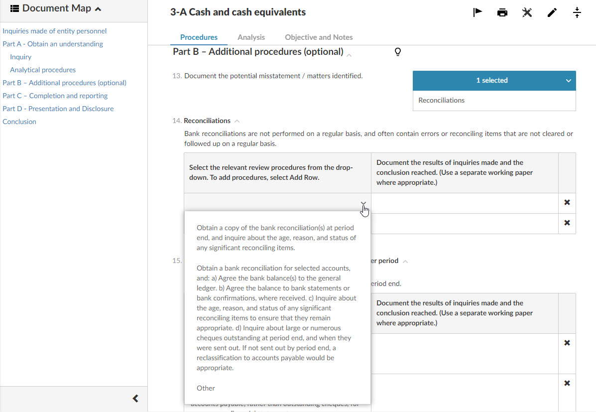 Part B Additional procedures in work programs.