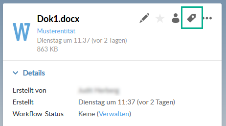 Einer Datei Tags zuweisen