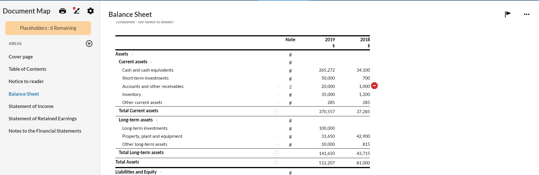 Balance check showing a discrepancy.