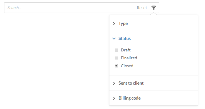 To display closed invoices - Status closed