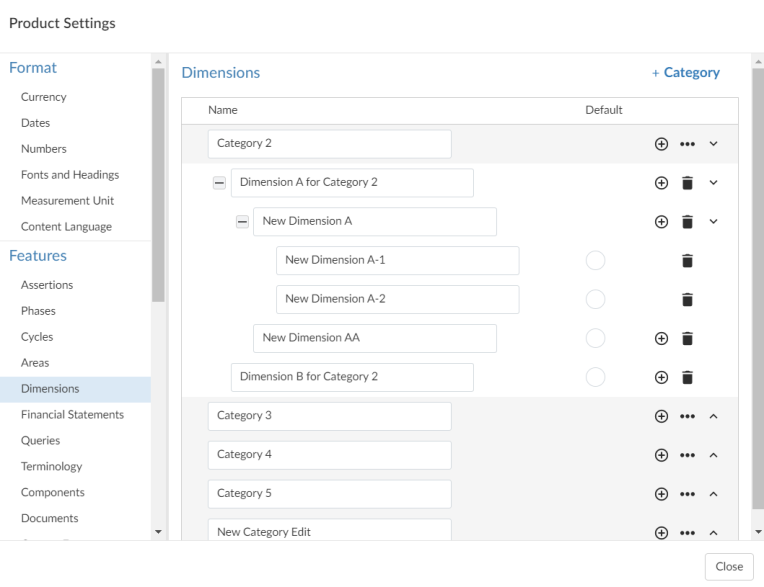 The Dimensions tab in the product settings.