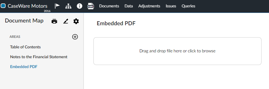 An embedded PDF area in the financial statements.