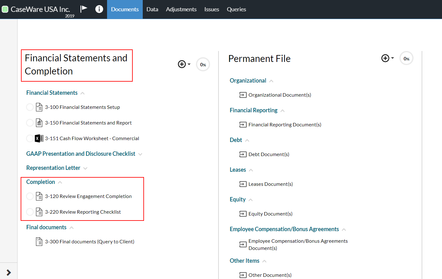 The Financial Statements and Completion phase.