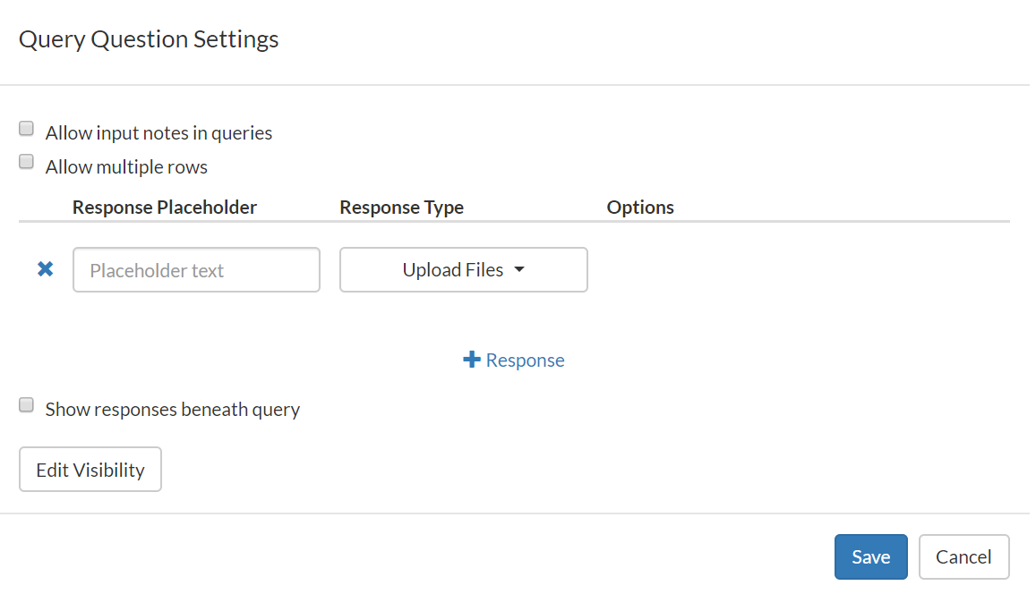 Query question settings.