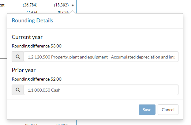 Rounding Details dialog