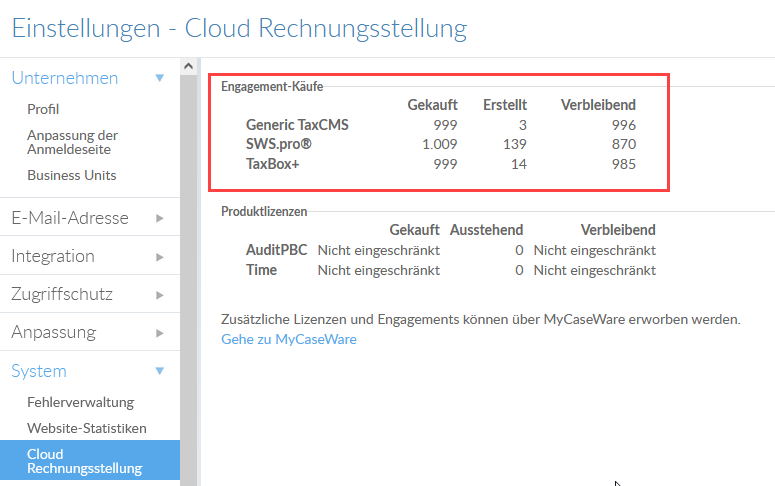 Lassen Sie sich Ihre gekauften Engagements unter Engagement-Käufe auf der Seite Cloud Rechnungsstellung anzeigen.