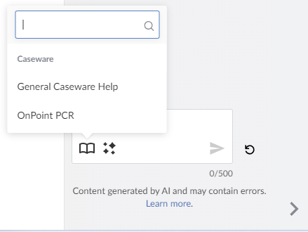 Selecting an AiDA knowledge base.