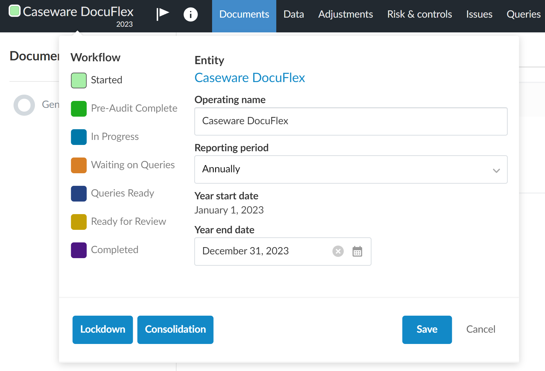DocuFlex engagement workflow phases
