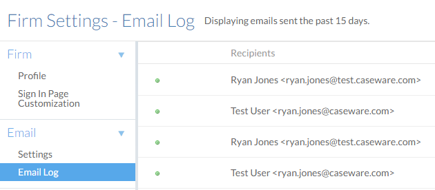 Email log