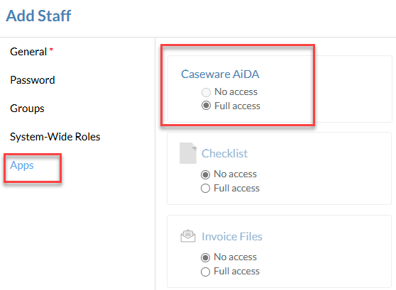 Enabling access to AiDA.