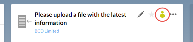 Select the share icon to reassign a file request