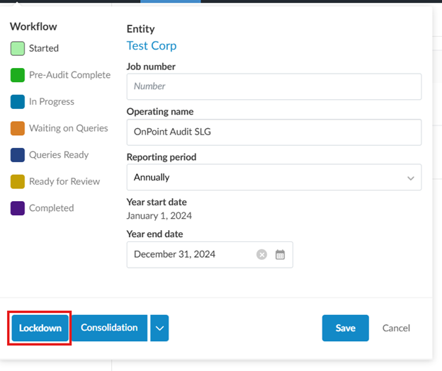 Lockdown the engagement file.
