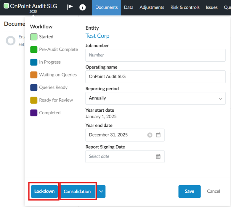 Lockdown and consolidate workflow