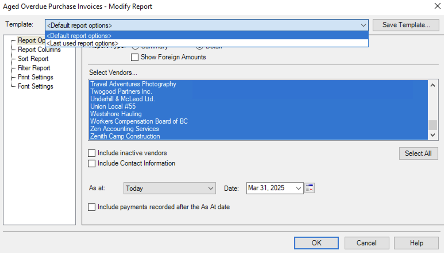 Modifying the Aged Overdue Purchase Invoices Report.