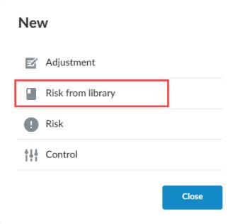 Add a risk from the risk library.