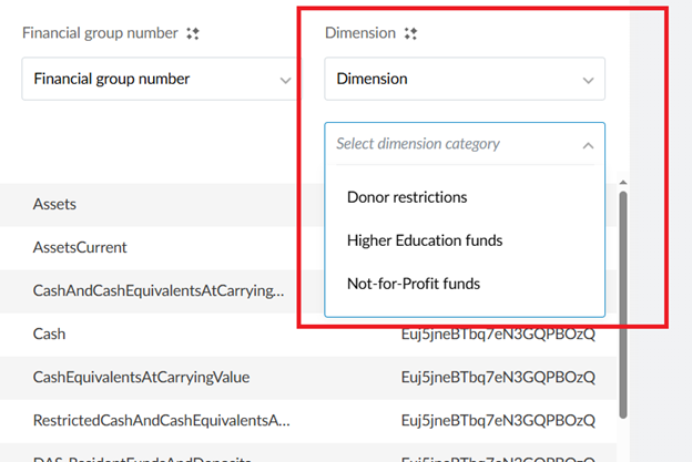 Selecting dimensions upon importing the trial balance.
