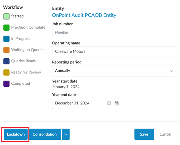 Lock down the engagement file.