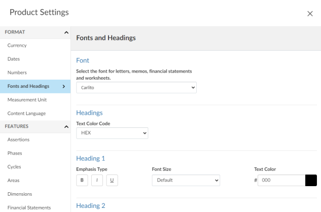 Design update for the Product settings dialog