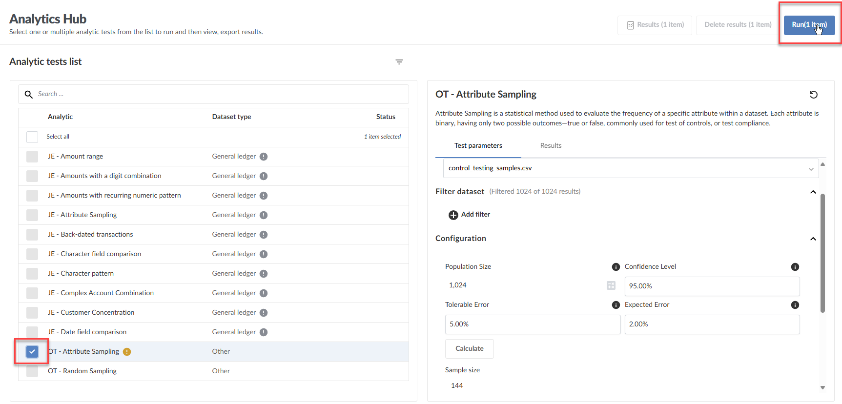 Running a sampling method standalone. 