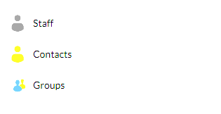 Selecting Staff or Groups in the Cloud menu.