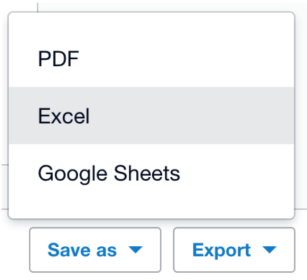 Select Excel from Export menu