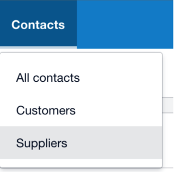 Select Suppliers from Contacts menu