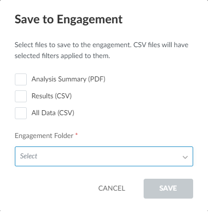 Save to engagement in AnalyticsAI