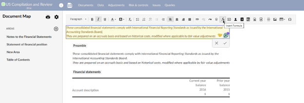 the user interface for adding data links to guidance information.