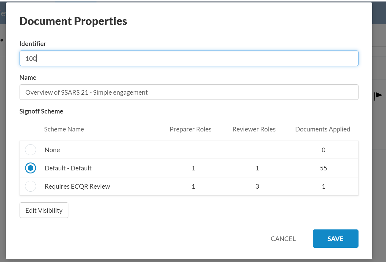  Sign-off Scheme option in the Document Properties dialog.