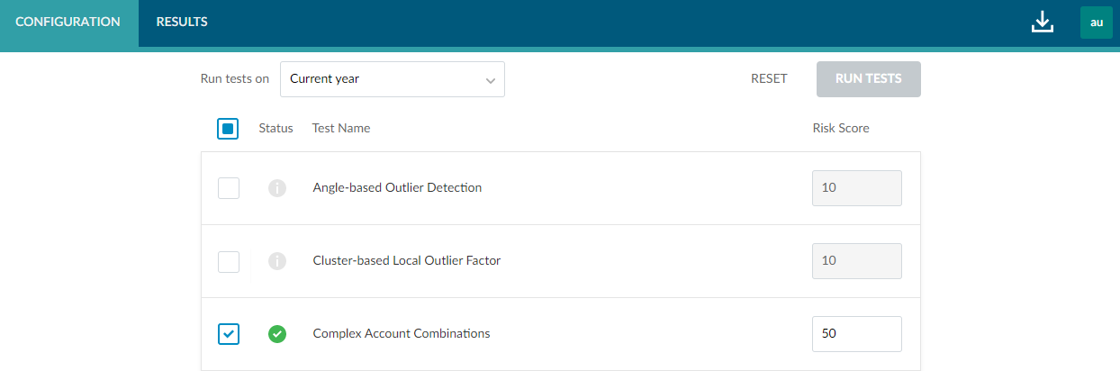AnalyticsAI configuration page