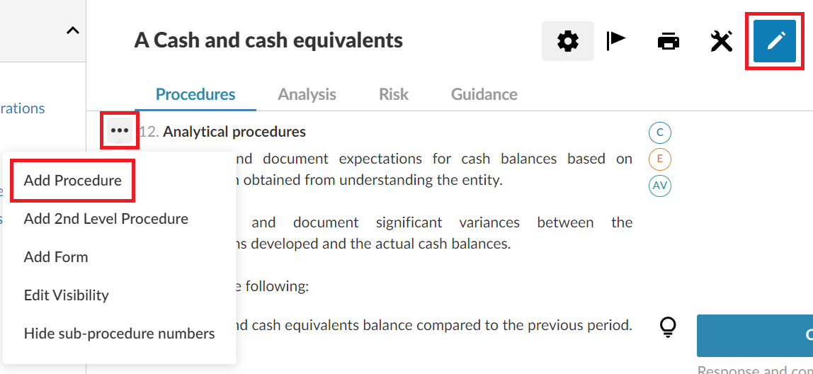 Adding a procedure to the Cash and cash equivalents work program.