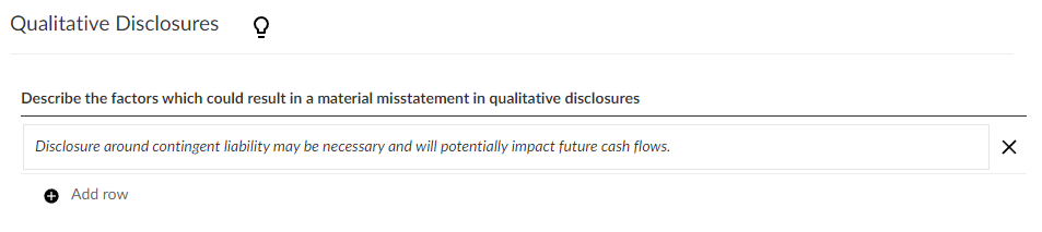 The Qualitative Disclosures section of the 420 Materiality document.