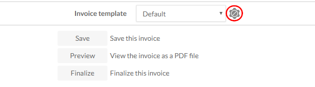 The invoice customization icon.