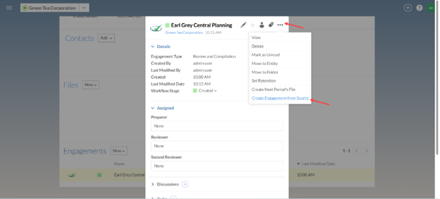 the user interface for the entity details dialog.