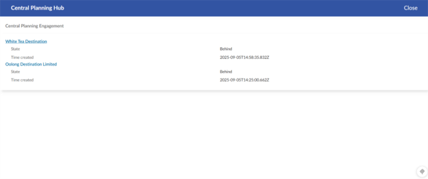 The user interface for managing central planning.