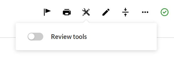 The Review tools toggle.
