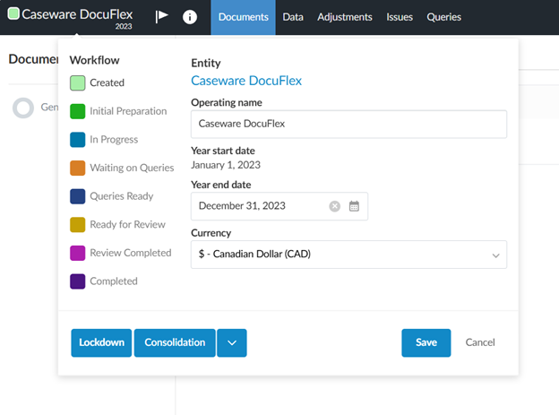 DocuFlex engagement workflow phases.