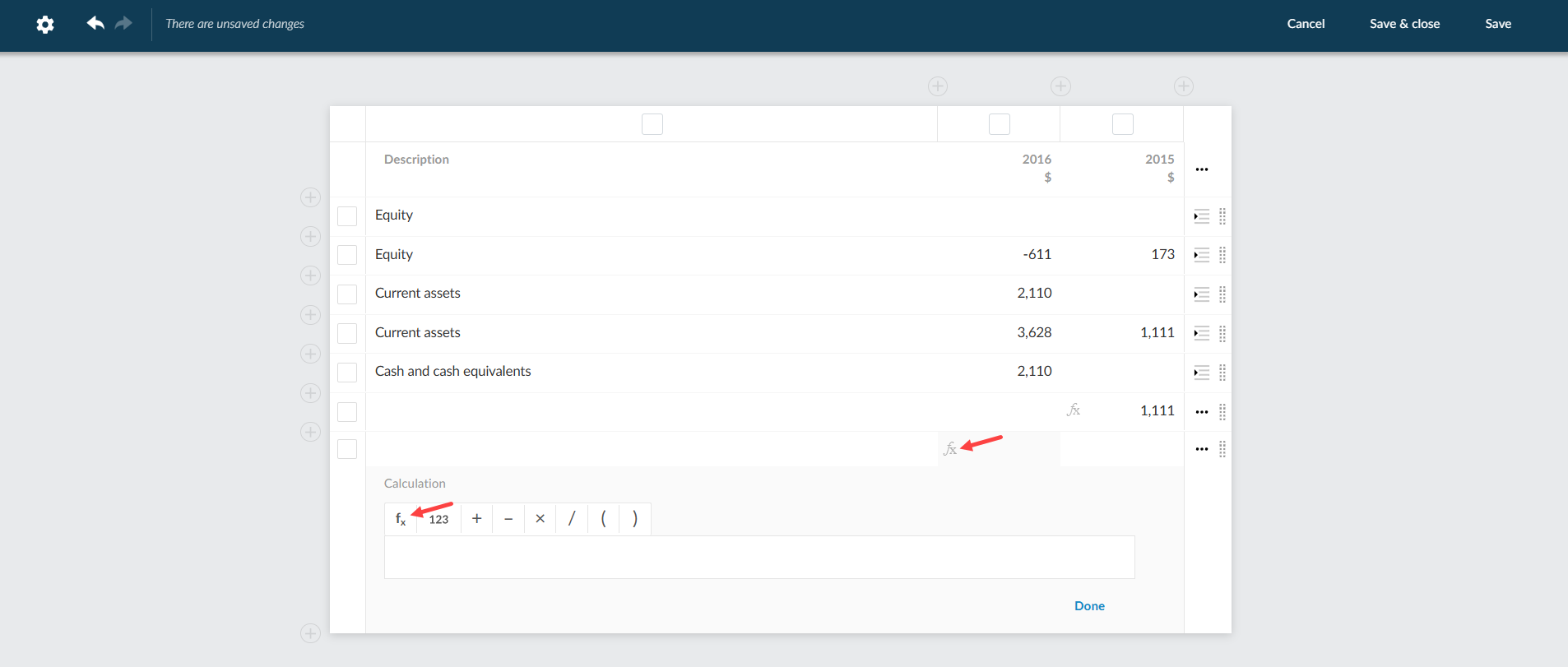 The user interface for selecting the FX button.