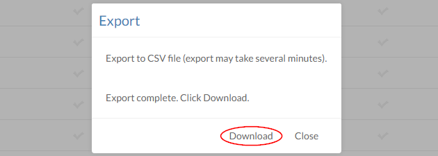 Download the exported file