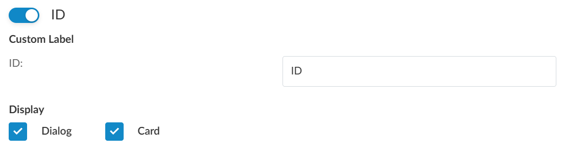 Customization section for ID. You can add a custom term and choose where to display the field.