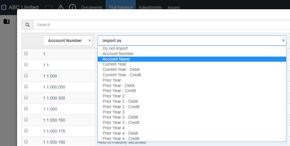 Mapping columns using import data. 