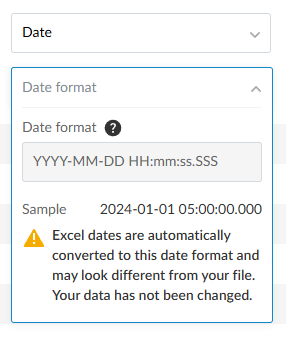 The Date Format guidance on the Assign Fields page.