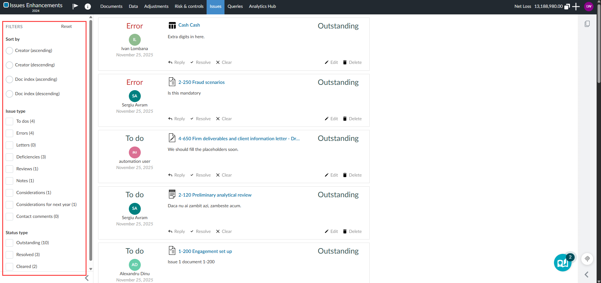 the user interface for selecting sort and filter options on the left-side panel of the page.