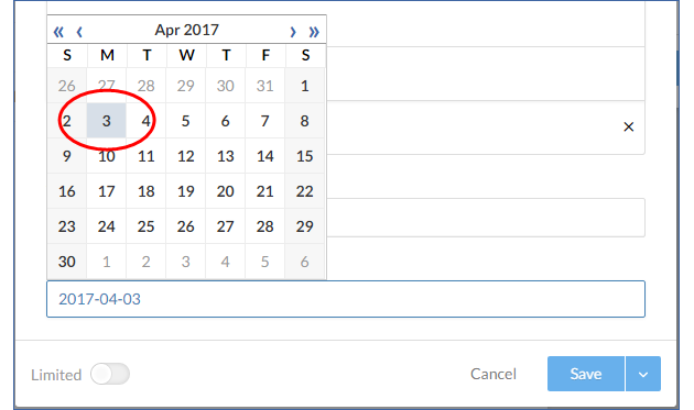 Choose a due date in the calendar box.